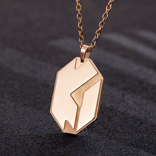 irregular shaped customizable mens jewelry wholesale manufacturers personalized embossed pendant necklace with thick oval chain factory websites